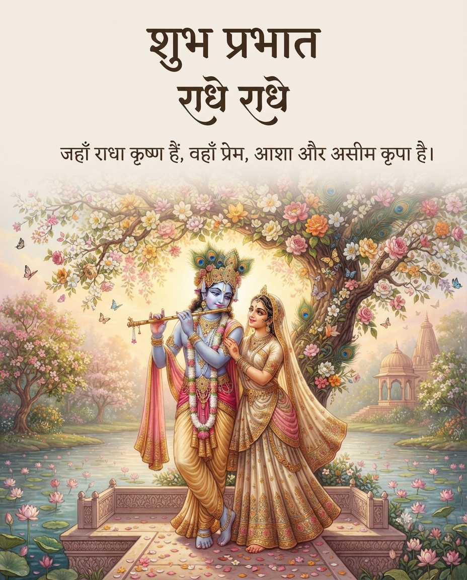 Good Morning Radha Krishna Blessings